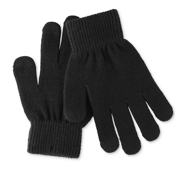 Club Room Men Solid Color Knit Gloves Black One Size - Picture 2 of 2